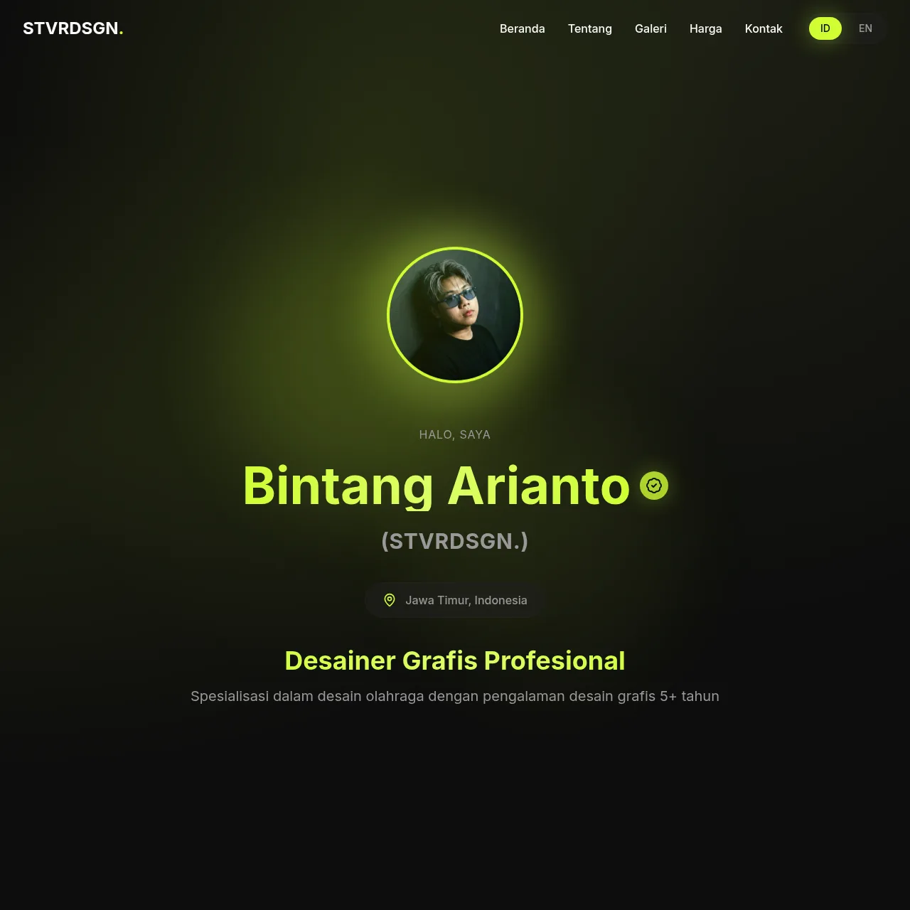 Portfolio website Freelancer - contoh project landing page untuk freelancer